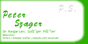 peter szager business card